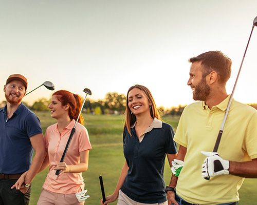 friends golfing